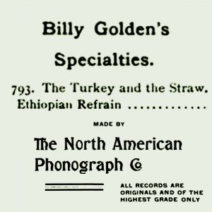 Billy Golden's Turkey in the Straw (North American Phono Co catalogue entry)
